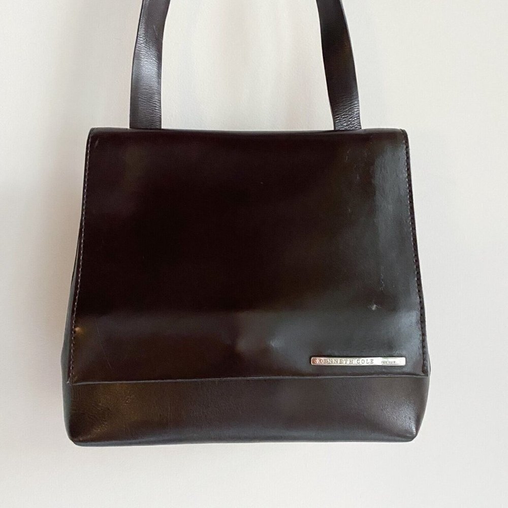 Vintage Kenneth Cole New York 90s Minimalist Dark Chocolate Brown Shoulder Bag
